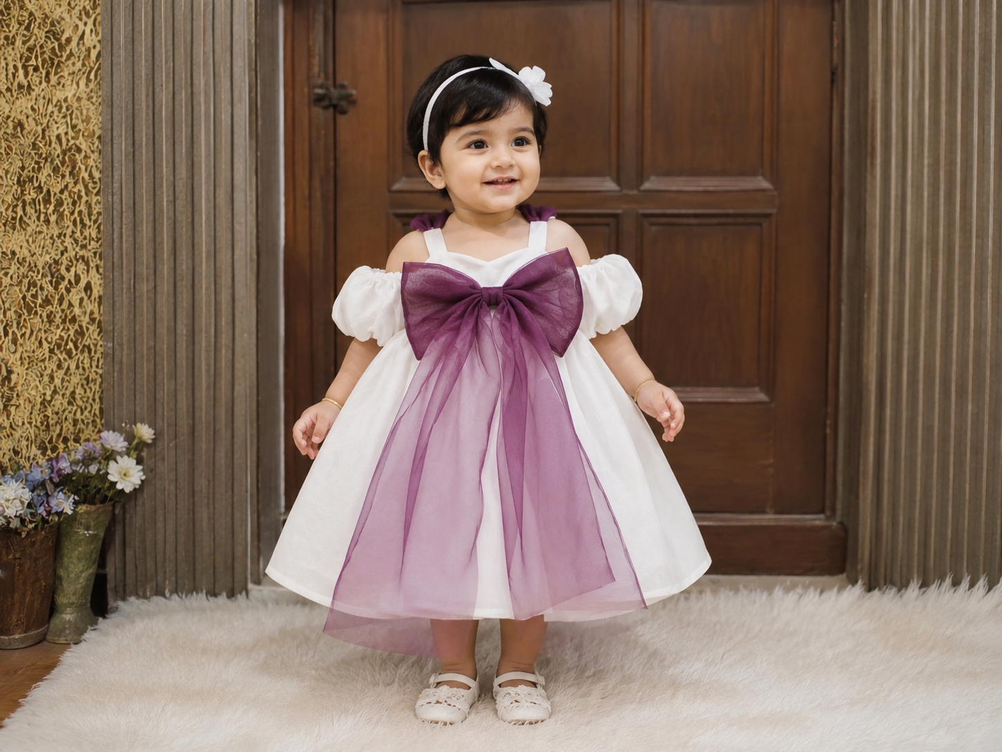 White Bow Princess Dress