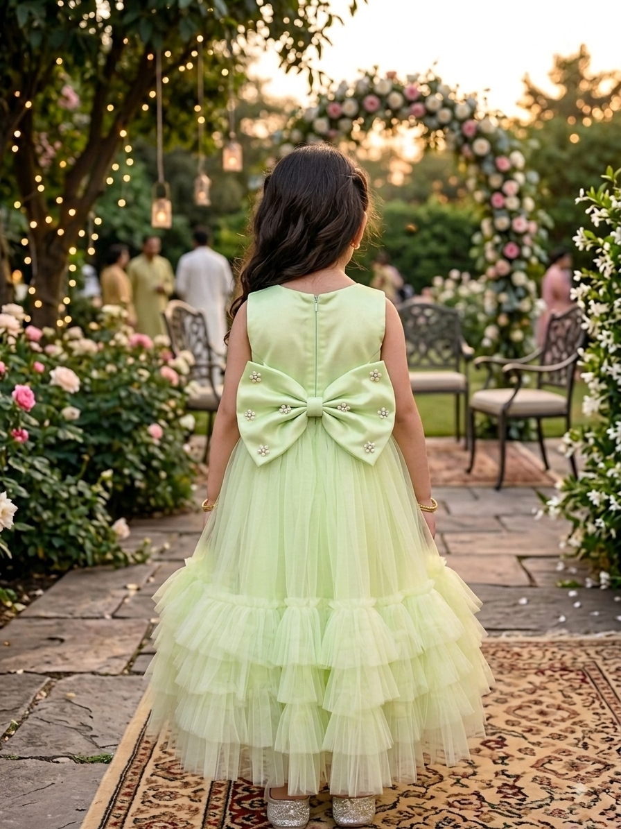Lime Blossom Tulle Frock - Image 2