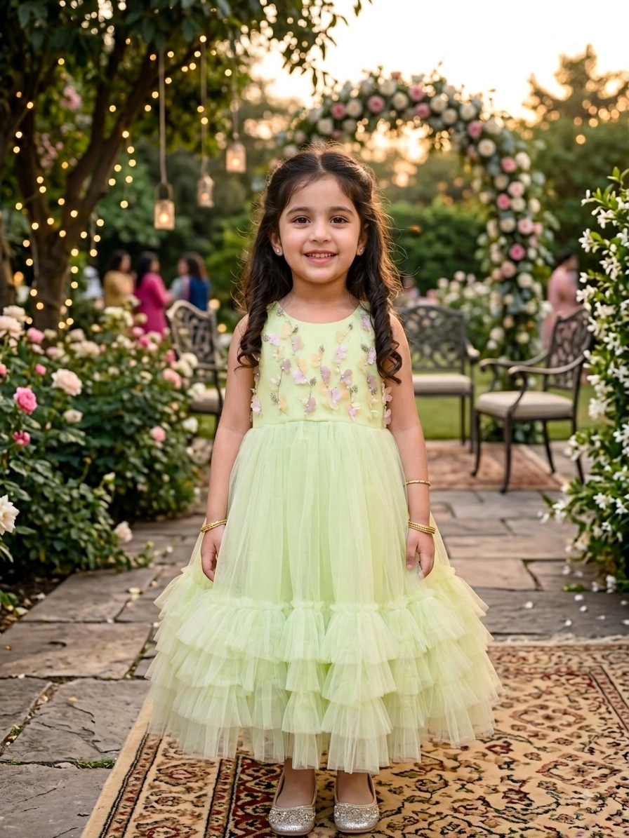 Lime Blossom Tulle Frock