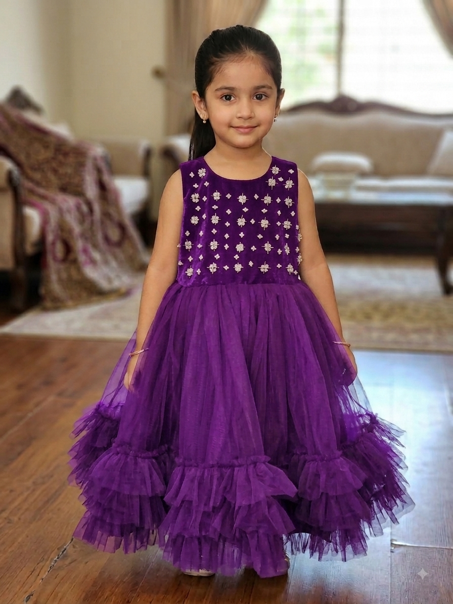 Royal Purple Blossom Frock
