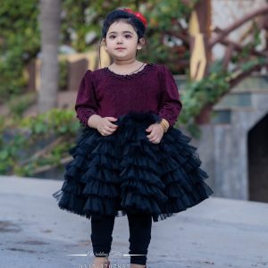 Burgundy Ruffle Frock